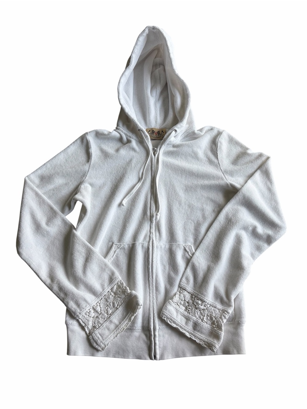 Vintage Y2K Juicy Couture Velour Zip Up Hoodie Size Medium